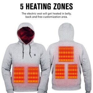 Heated Hoodie for Men & Women –Unisex Electric Sweatshirt with 3 Adjustable Heat